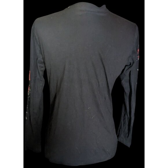 Sons Of Anarchy Gothic Long Sleeve Shirt With Rose Accents - Picture 2 of 5